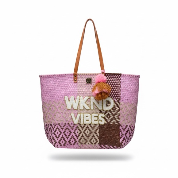 Handbags - Large!! Stylish Pink and Brown Weekender Tote Bag